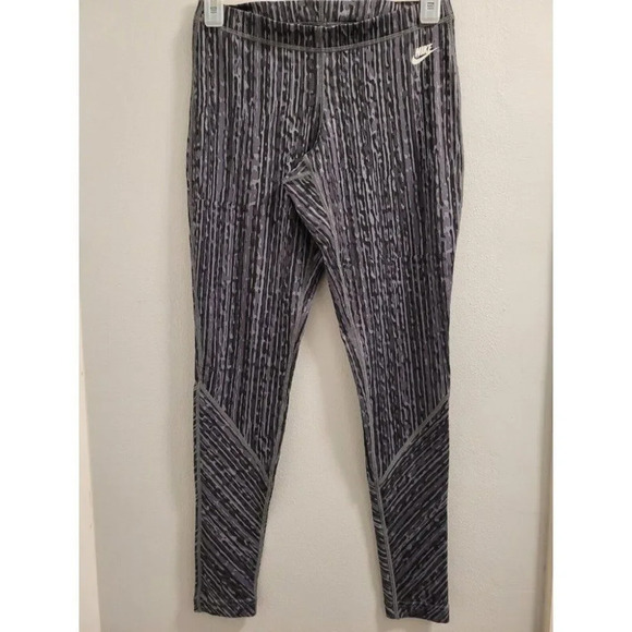 Nike Women Workout Tights Gray Black White Size XS - Picture 1 of 10